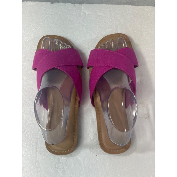 Old Navy womens size 8 Pink Linen Cross Strap Sandals - Picture 11 of 16